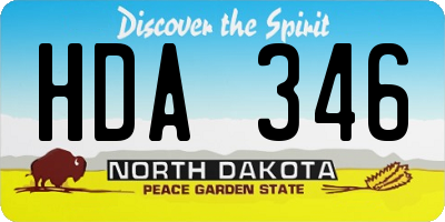 ND license plate HDA346
