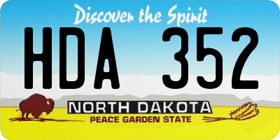 ND license plate HDA352