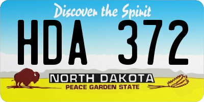 ND license plate HDA372
