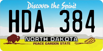 ND license plate HDA384