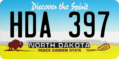 ND license plate HDA397