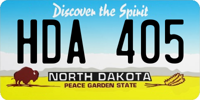 ND license plate HDA405