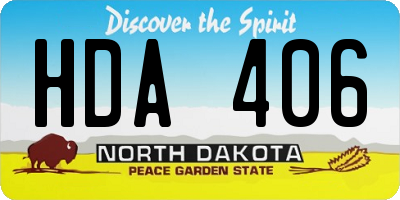 ND license plate HDA406