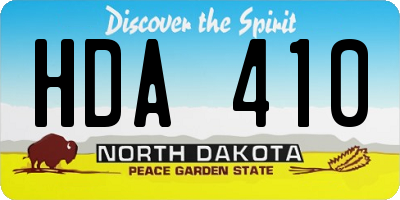 ND license plate HDA410