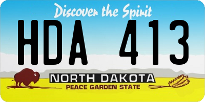 ND license plate HDA413