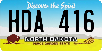 ND license plate HDA416