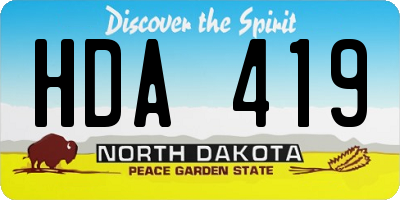 ND license plate HDA419