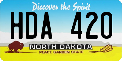 ND license plate HDA420