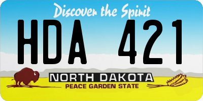 ND license plate HDA421