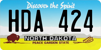 ND license plate HDA424