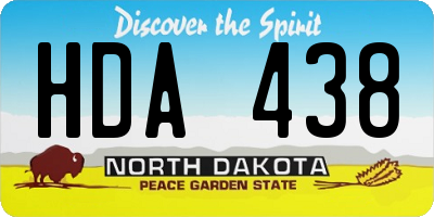 ND license plate HDA438