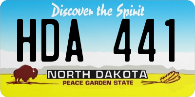 ND license plate HDA441