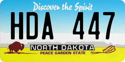 ND license plate HDA447