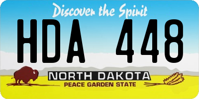 ND license plate HDA448
