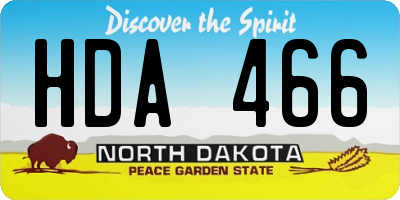 ND license plate HDA466