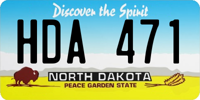 ND license plate HDA471