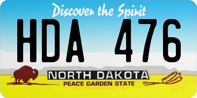 ND license plate HDA476