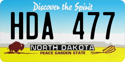 ND license plate HDA477