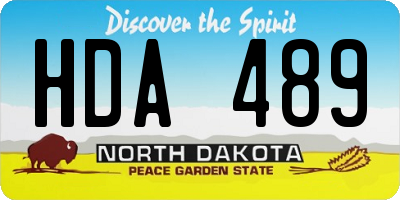 ND license plate HDA489