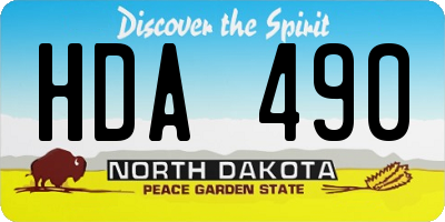 ND license plate HDA490
