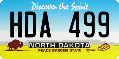 ND license plate HDA499