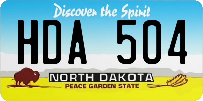 ND license plate HDA504