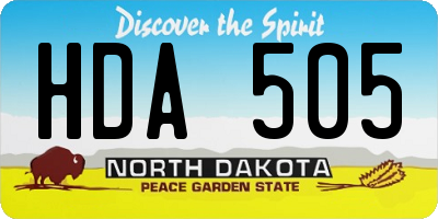 ND license plate HDA505