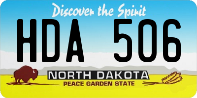 ND license plate HDA506