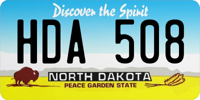 ND license plate HDA508