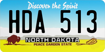 ND license plate HDA513