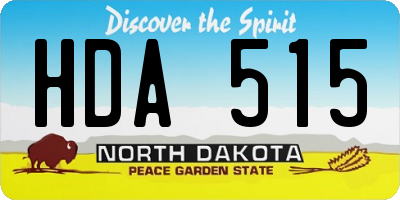 ND license plate HDA515