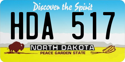 ND license plate HDA517