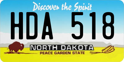 ND license plate HDA518