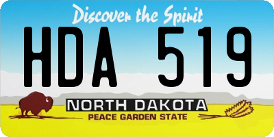 ND license plate HDA519