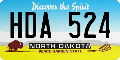 ND license plate HDA524