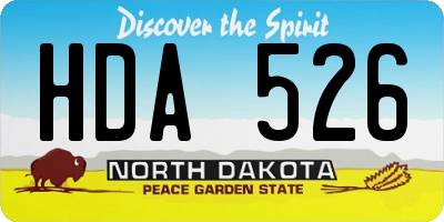 ND license plate HDA526