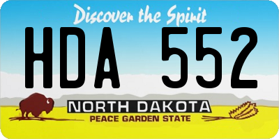 ND license plate HDA552