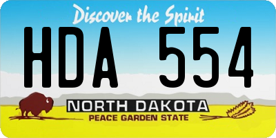 ND license plate HDA554