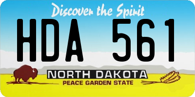 ND license plate HDA561
