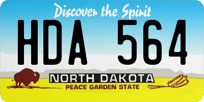 ND license plate HDA564