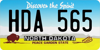 ND license plate HDA565