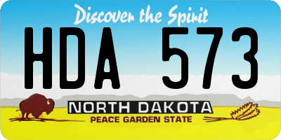 ND license plate HDA573