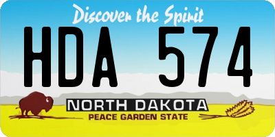 ND license plate HDA574