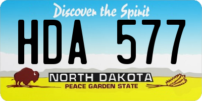 ND license plate HDA577