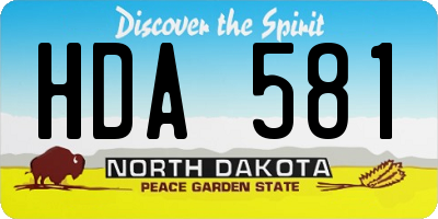 ND license plate HDA581