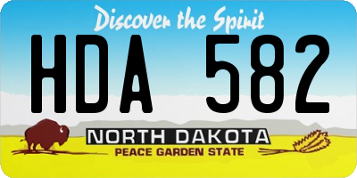 ND license plate HDA582