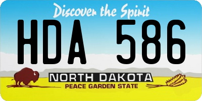 ND license plate HDA586