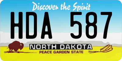 ND license plate HDA587