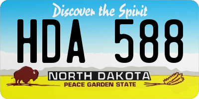 ND license plate HDA588