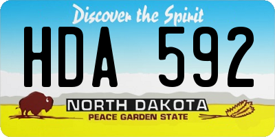 ND license plate HDA592